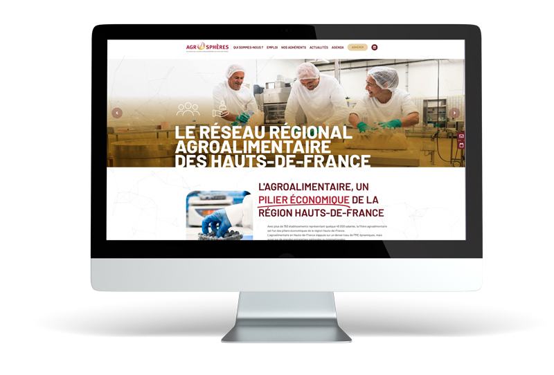 Création du site web d'Agrosphères, le réseau régional agroalimentaire des Hauts-de-France